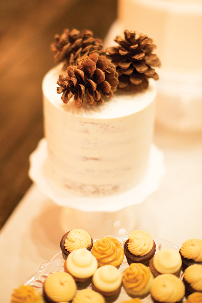 winter wedding acorn cake