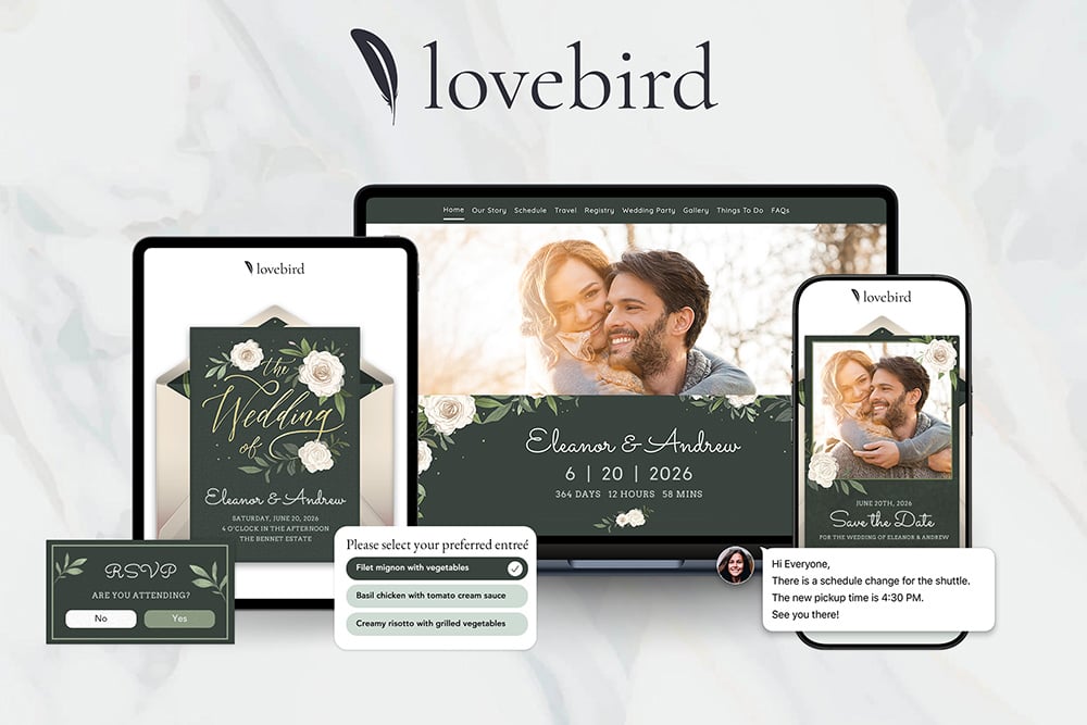 lovebird wedding website