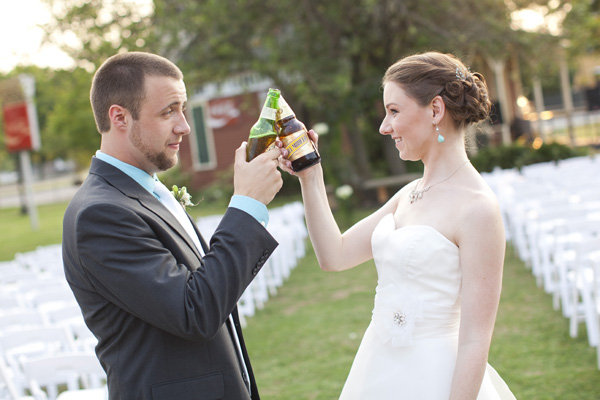 during the ceremony, their officiant — aptly named