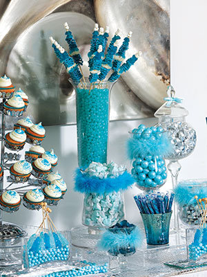 Blue and White Candy Buffet - Celebrate & Decorate