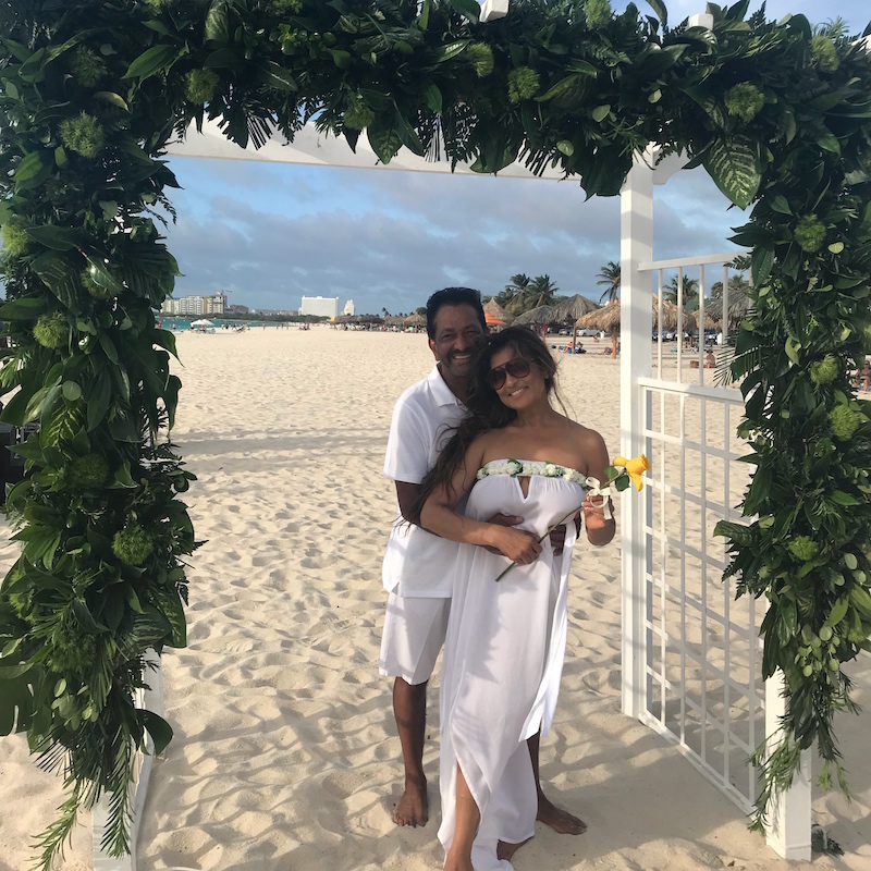 indra and jerry vow renewal aruba