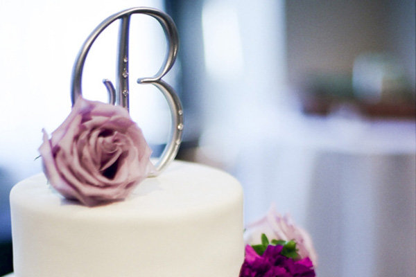 single monogram wedding cake topper