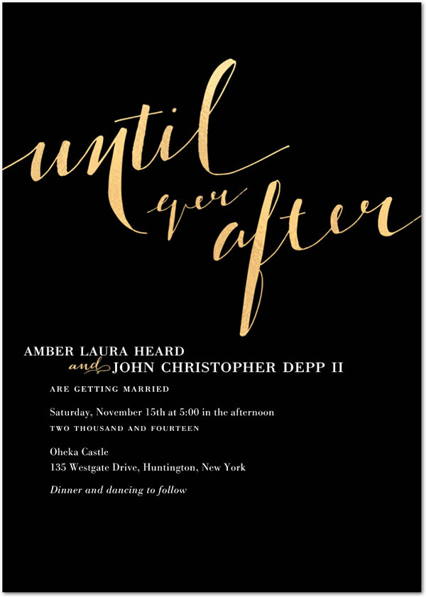 amber heard johnny depp wedding invitation style