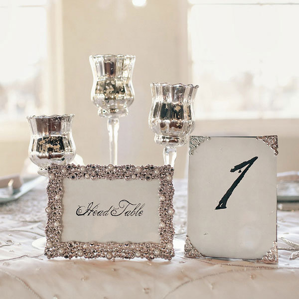 silver wedding table numbers