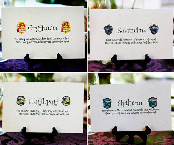 harry potter wedding table signs