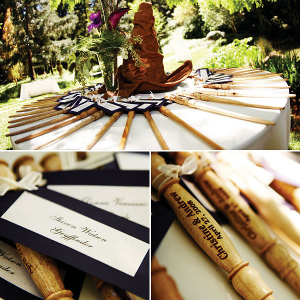 harry potter wedding sorting hat and wands