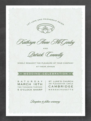 claddagh wedding invitation
