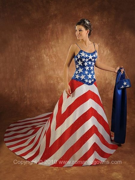 red white and blue formal dress