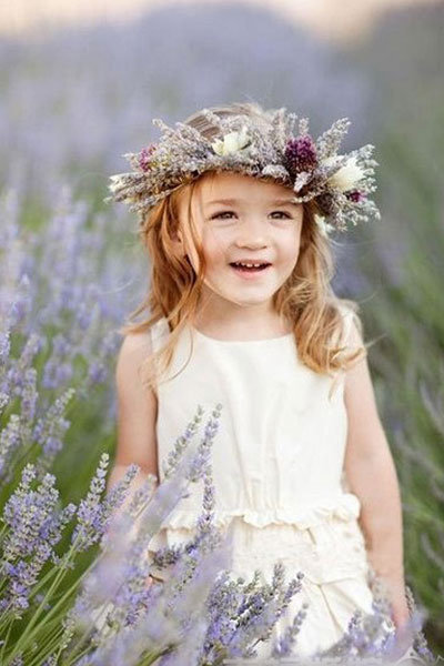 lavender flower girl headband