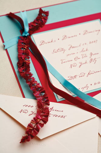 invitation with ribbon accents