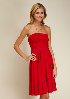 ravon short red convertible dress