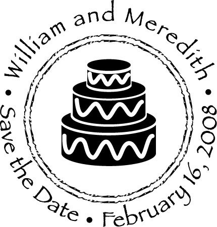save-the-date cake stamp