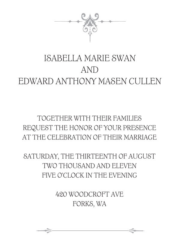 25+ Bella And Edward Wedding Invitation