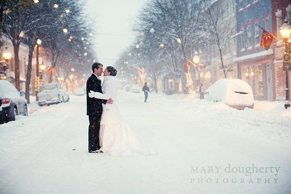 snowy wedding