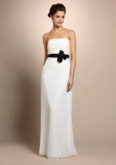 max and cleo white dress with black sash