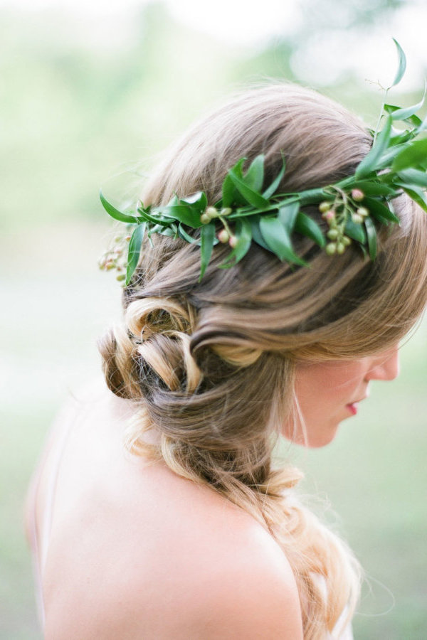 flower crown with greenery and berries
