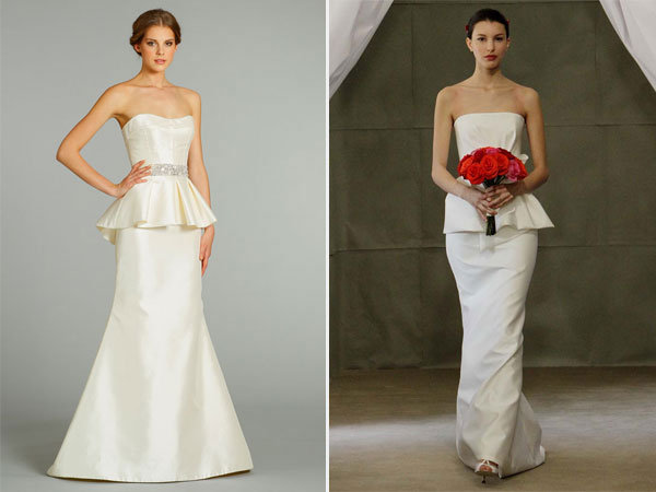 peplum style wedding dresses