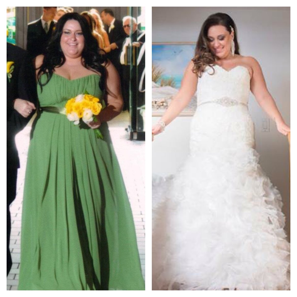 Before/after weight loss in wedding dress : r/wedding