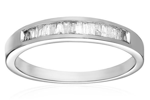 womens baguette channel set diamond wedding ring