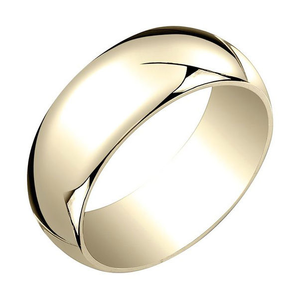 mens yellow gold traditional plain wedding ring