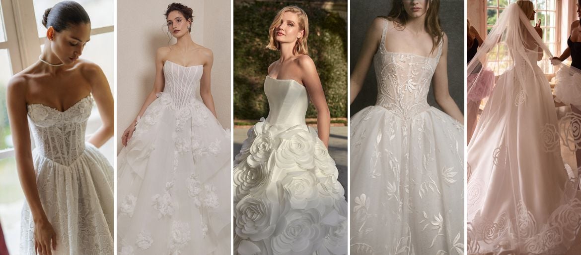 floral wedding gowns