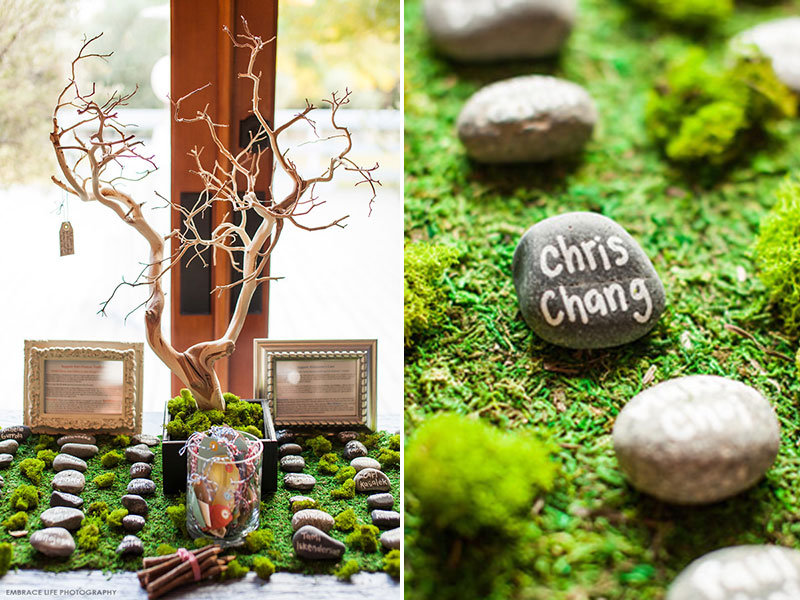 Escort Card Display With Rocks