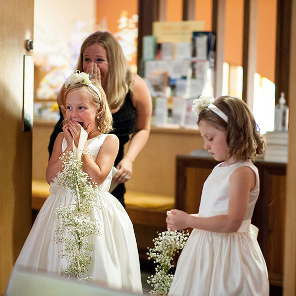 Seeing the bride dressed up for the first time Seeing the bride dressed up for the first time