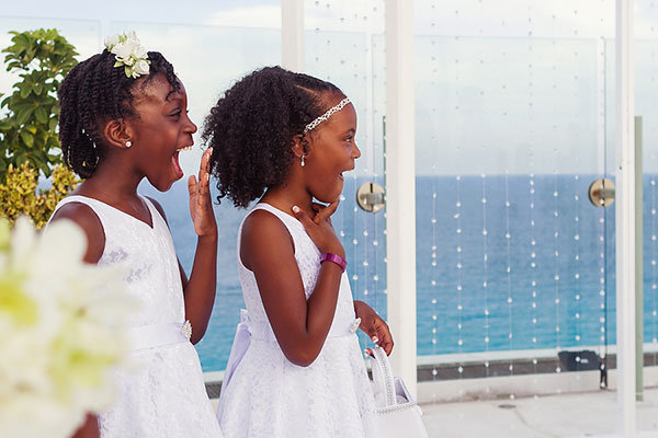 Seeing the bride dressed up for the first time Seeing the bride dressed up for the first time