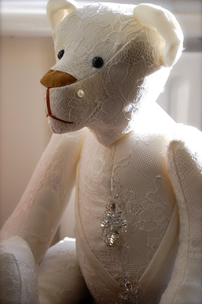 teddy bear wearing dress