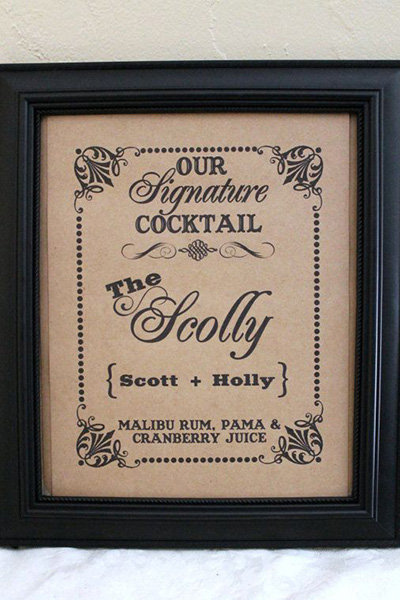 Serve a signature cocktail instead of having an open bar Serve a signature cocktail instead of having an open bar