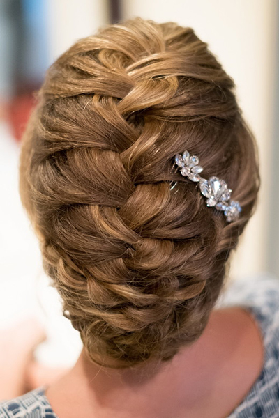 Bridal french braid and fishtail plait
