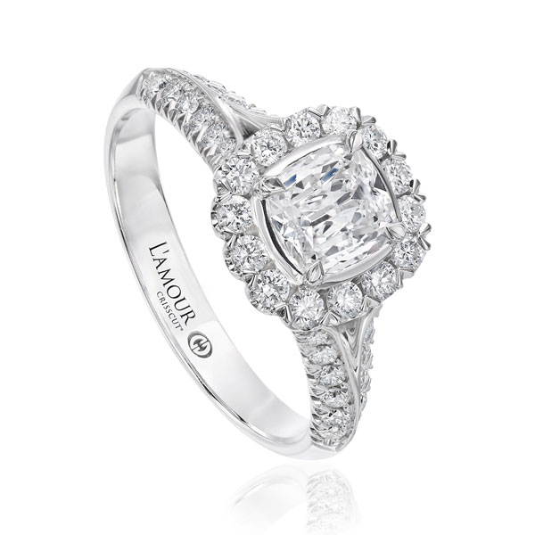 L’Amour Crisscut® Cushion with Split Shank