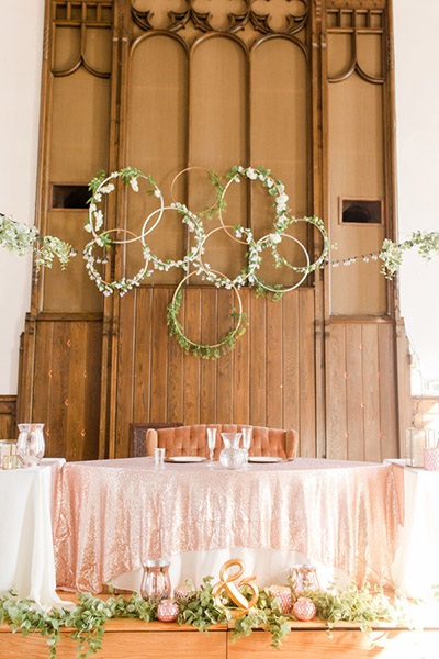 Reception Décor: Hoop Wreaths Reception Décor: Hoop Wreaths