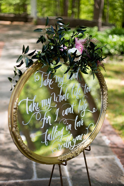 Wedding Signs: Painted Mirror Wedding Signs: Painted Mirror