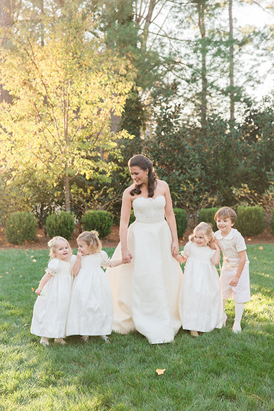 Bride With Flower Girls