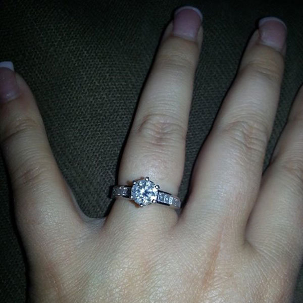 Sidestone Engagement Ring from Amy Whipple