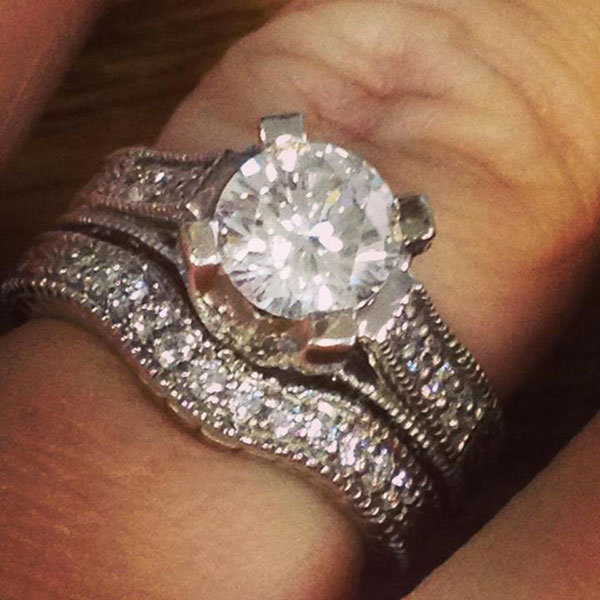 Sidestone Engagement Ring from Ashley Smith Brenda