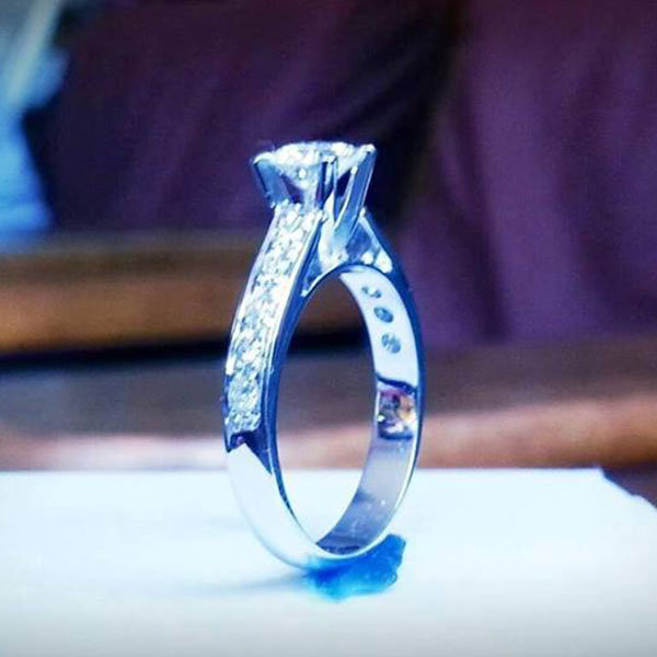 Sidestone Engagement Ring from Cathy Herrera