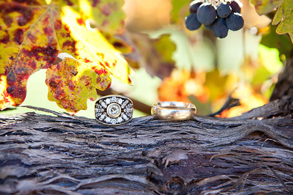 Intricately-Shaped Engagement Ring & Wedding Band