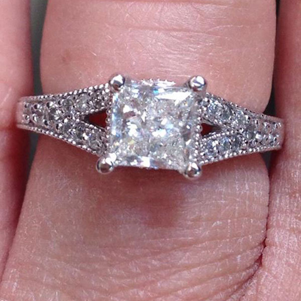 Split Shank Engagement Ring from Katina Dove Benton