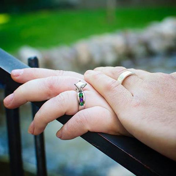 Colored Gemstone Engagement Ring from Rose Bench