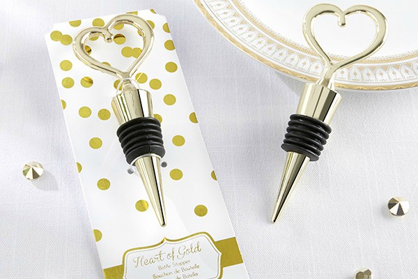 Gold Heart Bottle Stopper