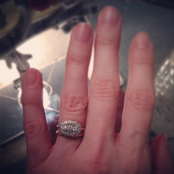 Three Stone Engagement Ring From Nearly-Newlywed