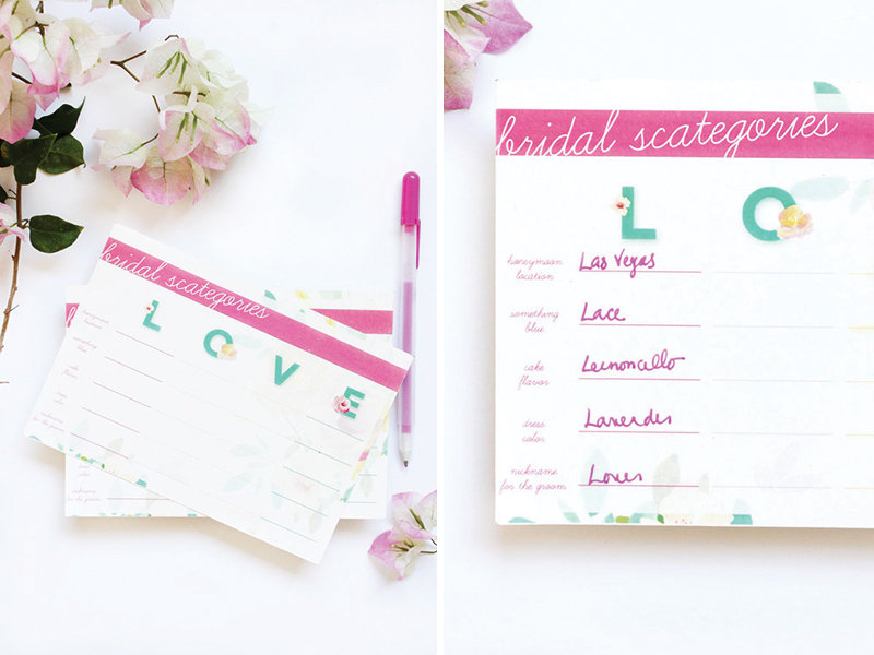 Bridal Scattergories Bridal Scattergories