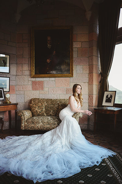 With the Skirt Fanned Out