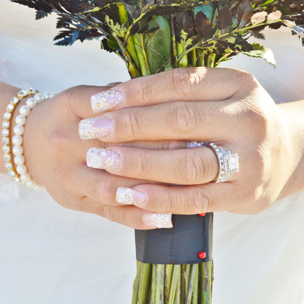Floral French Manicure