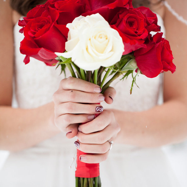 Red and Silver Nail Art 