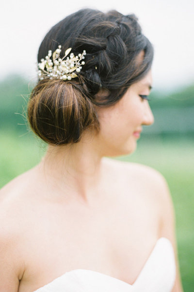 Side Bun with Dutch Braid