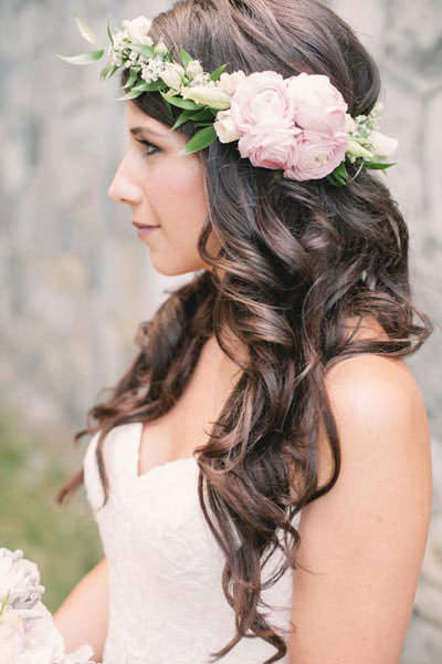 Rapunzel Curls with a Floral Crown