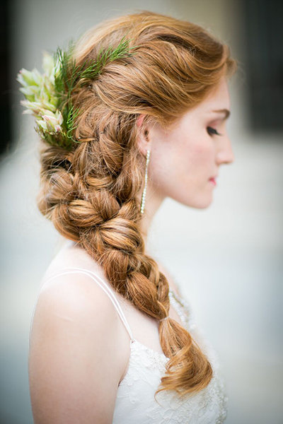 Statement Side Braid with Flowers